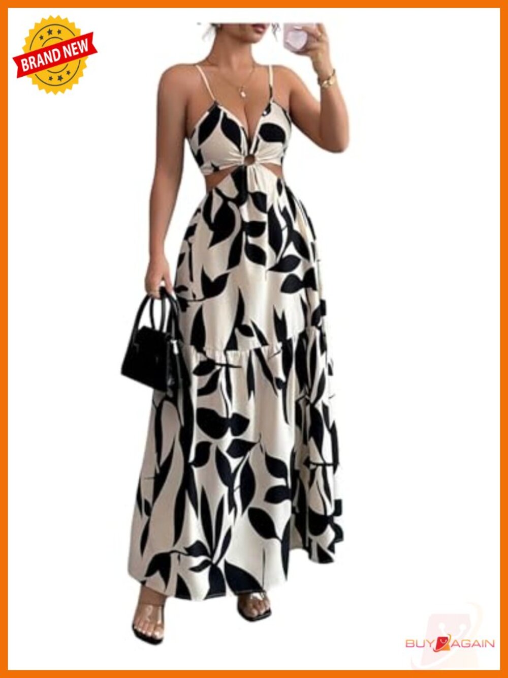 Sleeveless V Neck Tie Back Tiered Ruffle Hem Boho Maxi Dress